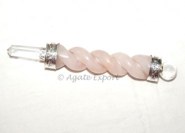 Rose Quartz Carved Wand