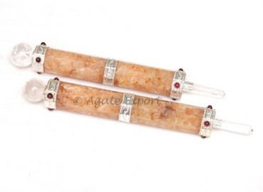 Golden Quartz Gemstone Healing Wand