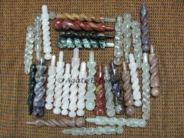 Mix Gemstone Carved Healing Wand