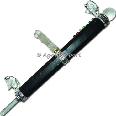Black Tourmaline Angel And Merkaba Wand