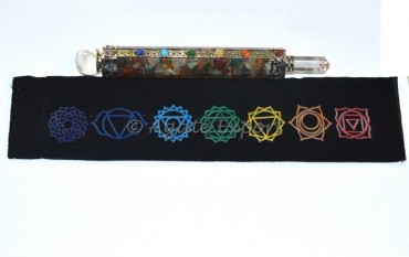 Chakra Orgone Wands with Symbol Pouch