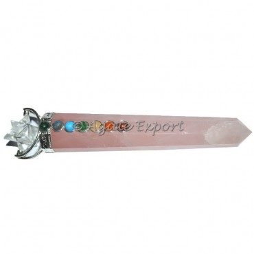 Rose Quartz Chakra Obelisk Wands