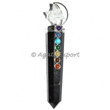 Black Tourmaline Chakra Obelisk Wands