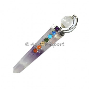 Amethyst Chakra Obelisk Wands with Crystal Ball
