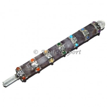 Amethyst Ancient Design Seven Chakra Healing Wands