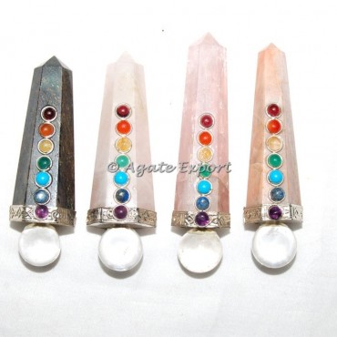 Mix Gemstone Small Obelisk Healing Wands
