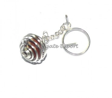 Red Jasper Cage Tumbled Keyring