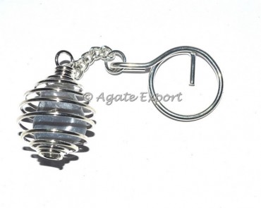 Grey Agate Tumbled Wrap Keyring