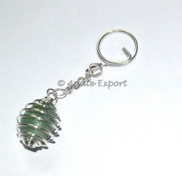 Green Aventurine Tumbled Keyring