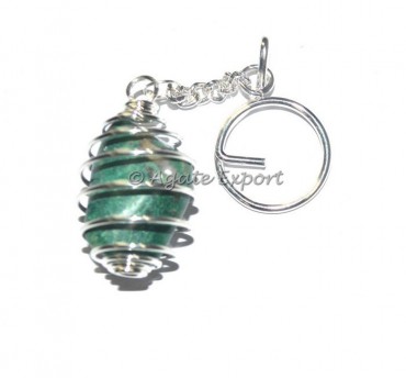Malachite Tumbled Stone Keyring