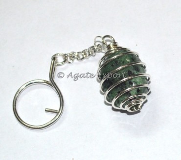 Green Kambaba Agate Tumbled Keychain