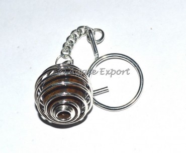 Black Spoted Ruby Tumbled Keyring