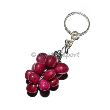 Ruby Dyed Tumbled Grape Keychain
