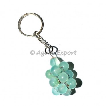 Aqua Onyx Round Grape Kechain