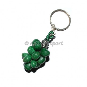 Green Dyed Tumbled Grape Keychain