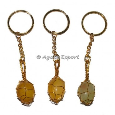 Yellow Onyx Tumbled Wrap Keychain