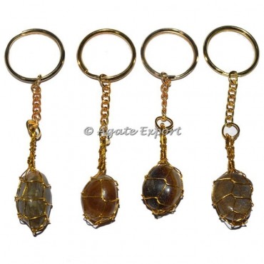 Brandy Onyx Tumbled Wrap Keychain