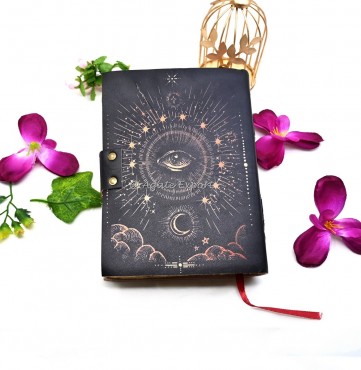 Mystic Eye Leather Journal with Vintage Lock Closure
