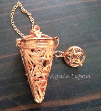 Pentagram Copper Cage Pendulums