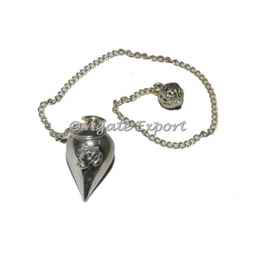 Om Carved On Drop Metal Pendulums