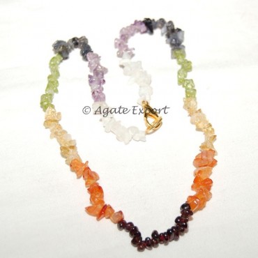 Chakra Chips Necklace Golden Hook