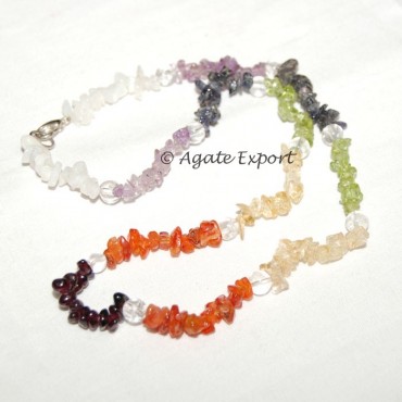 Chakra Chips Necklace Silver Hook