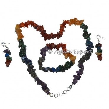 Chakra Chips Necklace Set with Turquoise Stone