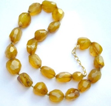Brande Onyx Faceted Tumbled Stone Necklace.