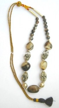 Black Onyx Tumbled Stone Necklace.