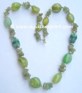 Green Onyx Tumble Stone Necklace.