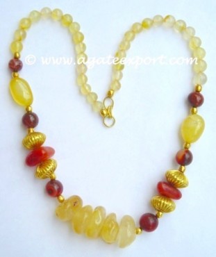 Yellow Onyx Bagger Necklace.