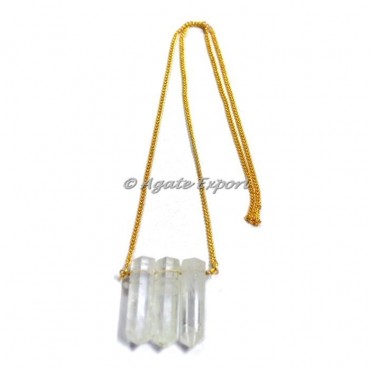 Crystal Quartz Pencil Points Necklace