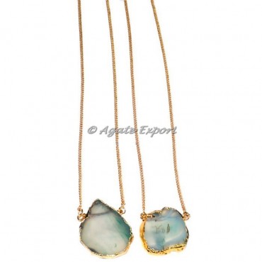 Green Onyx Slice Necklace