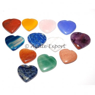 Mix Gemstone Heart Cabachons