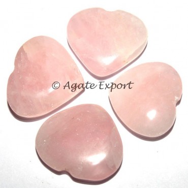 Rose Quartz Heart Cabachons
