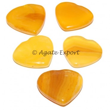 Yellow Onyx Heart Cabachons