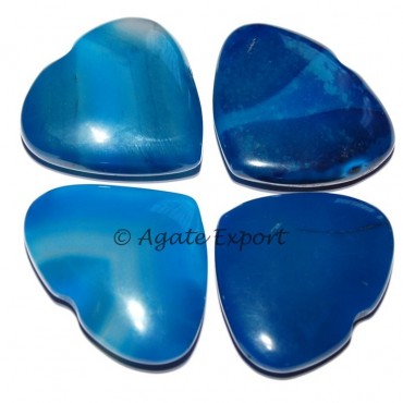 Blue Onyx Heart Cabachons
