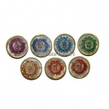 Orgone Chakra Symbol Set on Crystal Quartz Disc