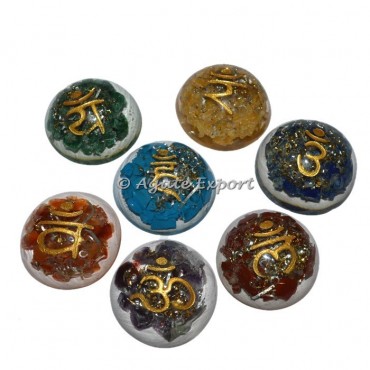Orgone Engraved Chakra Sanskrit Dome Set