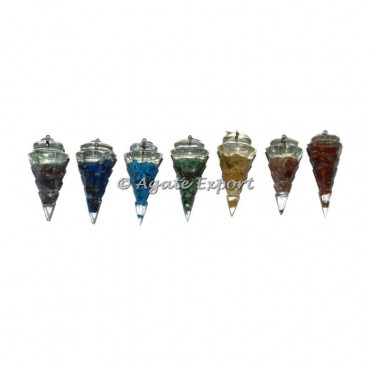 Carved Faceted Cone Orgone Pendants
