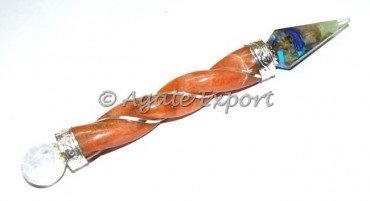 Golden Quartz with Orgone Pendulum Wands