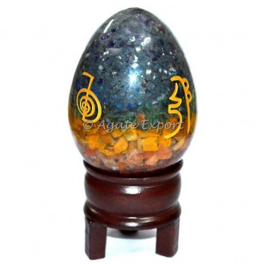 Seven Chakra Eggs Orgone Usai Reiki Set