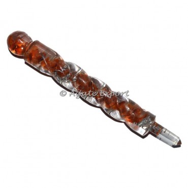 Carnelian Spiral Orgone Healing Wands