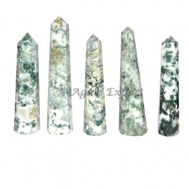 Tree Agate Obelisk Point
