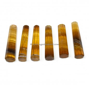 Yellow Fluorite Obelisk Crystals Point