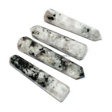 Rainbow Moonstone Faceted Obelisk Crystals Point