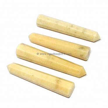 Yellow Quartz Faceted Obelisk Crystals Point