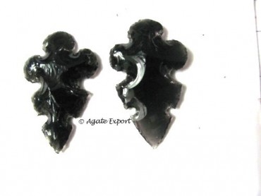 Flower Black Obsidian Arrowheads