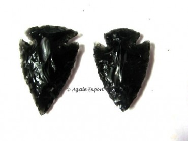 Small Normal Black Obsidian Arrowheads