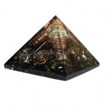 Black Tourmaline With Crystal Quartz Point Pyramid